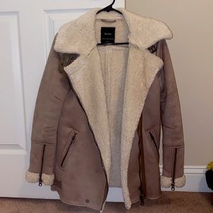 Bershka faux fur and suede coat